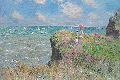 // TPCK // Claude Monet - Cliff Walk at Pourville (1882) - Póster de pintura clásica con impresión artística - Tamaño: 30 x 20 cm