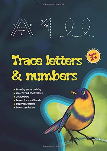 Trace letters & numbers: 8,27 x 11,69  workbook for Preschoolers,  practice writing letters,numbers and shapes,fun for Pre K, Kindergarten and Kids Ages 2-5