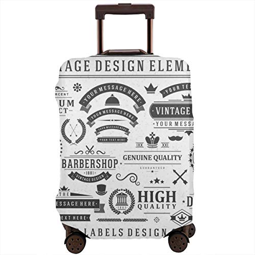 Travel Suitcase Protector,Vintage Vector Design Elements Retro Style Golden Typographic Labels Tags Badges Stamps Arrows and Emblems Set,Suitcase Cover Washable Luggage Cover S