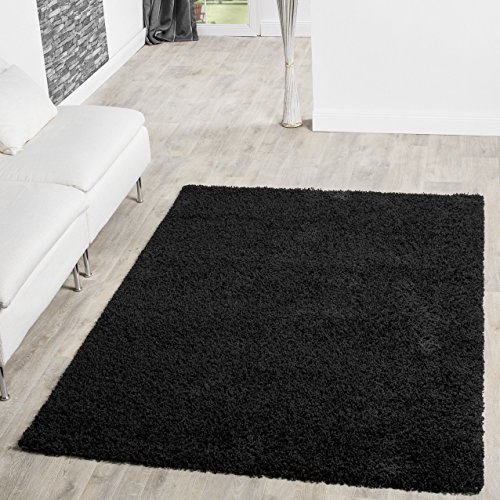 T&T Design Shaggy - Alfombra para salón, diferentes precios, varios colores, negro, 140 x 200 cm T&T Design Shaggy - Alfombra para salón, diferentes precios, varios colores, negro, 140 x 200 cm