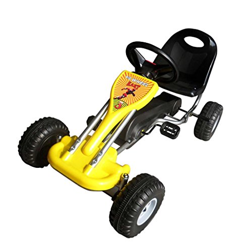 vidaXL Kart Correpasillos con Pedales para Niños Amarillo Coches de Juguete