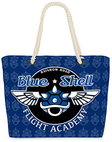 VOID Bolso de Playa XXL Bolsa Shopper Blue Shell Flight Academy 58 x 38 x 16 cm 23 l Beach Bag, Kissen Farbe:Azul