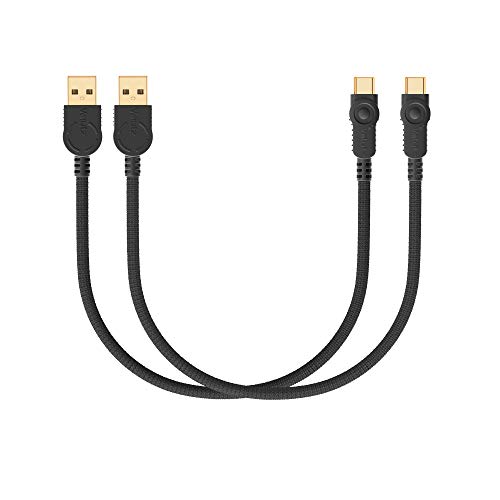 Volutz Cable USB tipo C a USB A, 2 unidades, 0,3 m, cable de carga rápida USB C, compatible con baterías externas y otros teléfonos Android, por ejemplo, Samsung Galaxy S20, S10, S9, A20e UVM.