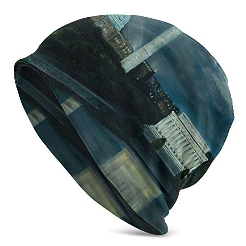 Washington DC Under Moonlight Unisex Mujer Hombre Slouchy Beanie Hat Gorro de Calavera Holgado de Gran tamaño Gorro de Punto elástico