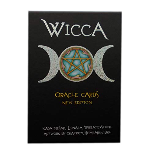Wicca Oracle por Lunaea Wheaterstone, Set en Caja Dura con Mazo de 32 Tarjetas y Guía Multilingüe