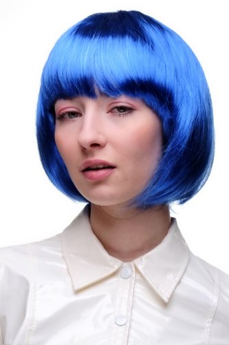 WIG ME UP Peluca Corte Bob, Azul, Disco PW0114-PC3