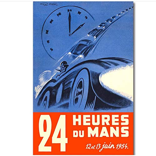 WTHKL 24 Horas de Le Mans Michael Delaney 1973 en Lienzo Pintura Impresiones Carteles Arte de Pared para Sala de Estar decoración del hogar -50x70 cm sin Marco 1 Piezas