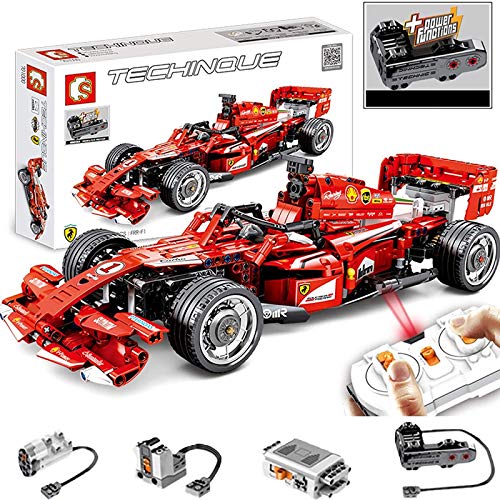 XJJY Kit de construcción de automóviles Technic Racing para Ferrari F1 Car, RC Racing Car Edificio de automóviles con Control Remoto y Motores, Bloques de 585 Piezas compatibles con Lego