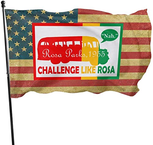 YeeATZ American Challenge Like Rosa Black History Month Garden Flag for Outdoor House Porch Welcome Holiday Decoration, Fit Chritmas/Birthday/Happy New, 3x5ft