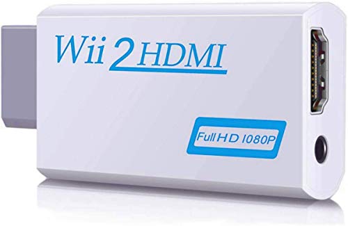 Y&H Wii a HDMI,Adaptador de audio de vídeo de salida convertidor HDMI 1080P, adaptador HDMI Wii con toma de audio de 3,5 mm y salida HDMI compatible con Wii U, HDTV, soporta todos los Wii 720P, NTS