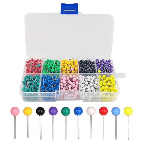 YIXISI 1200 unidades tachuelas para mapas, Chinchetas para mapas multicolor, pines de bola, Mapa Alfileres, cabeza redonda de 4mm, con punta de acero inoxidable (60 unidades de cada color) YIXISI 1200 unidades tachuelas para mapas, Chinchetas para mapas multicolor, pines de bola, Mapa Alfileres, cabeza redonda de 4mm, con punta de acero inoxidable (60 unidades de cada color)