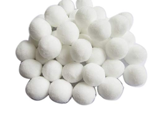 YYCRAFT 100 pompones para manualidades de 2,54 cm, para suministros de pasatiempos y manualidades creativas, decoración de fiestas, color blanco