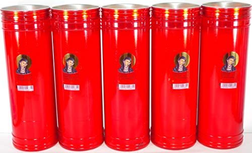 Zambonin - Velas votivas Maxi (diámetro 8 cm) de cera rojas sin tapa para la lluvia de 21 y 25 cm de altura disponibles en paquetes de 1 de 3 y 5 unidades Zambonin - Velas votivas Maxi (diámetro 8 cm) de cera rojas sin tapa para la lluvia de 21 y 25 cm de altura disponibles en paquetes de 1 de 3 y 5 unidades