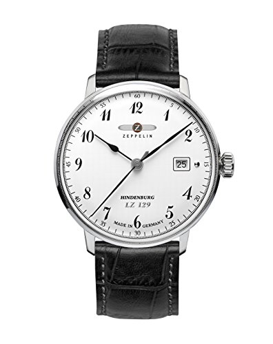 Zeppelin Watches 7046-1 - Reloj analógico de Cuarzo para Hombre con Correa de Piel, Color Negro