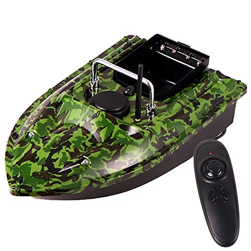 ZJRA Barco Cebador,Barco Cebo Pesca,Señuelo RC Barco De Pesca, 1,5 Kg De Carga Asistida Pesca Herramienta, De Gran Capacidad 5200Mah De La Batería, De Múltiples Colores A Elegir De Shell,Camuflaje