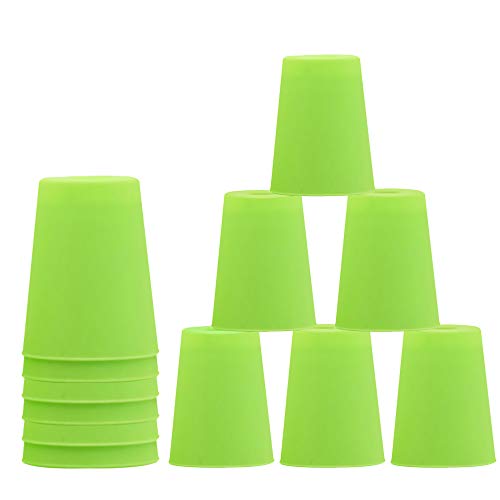 ZoneYan Stacking Cups, 12pcs/Set Cups Juego, Stacking Juego,Vasos Stacking, Tazas de Juguete Apilables, Uno Stacko, con Tutoriales, Stacking Cup Quick Challenge Party Game Toys, Verde