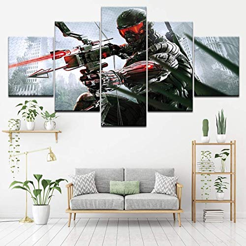 ZYUN Moderno Mural Imagen 5 Piezas Lona Impresión Pintura Dead Space Crysis Mass Effect Póster Mural Sala Decoración Hogareña,A,20×35×2+20×45x2+20x55×1
