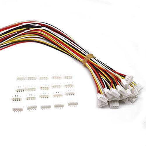 10 Juegos de Mini Micro Jst 2.0 pH 4 Patillas del Conector de Enchufe Macho con Cable de 150mm y Hembra