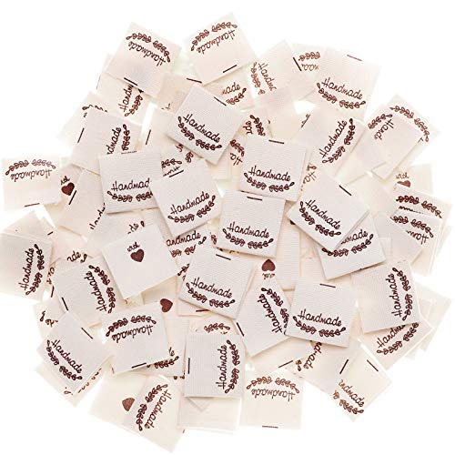 100pcs Etiquetas Handmade Etiquetas Tela Hecho a Mano para Costura Ropa Tejido Manualidad Artesanía DIY 100pcs Etiquetas Handmade Etiquetas Tela Hecho a Mano para Costura Ropa Tejido Manualidad Artesanía DIY