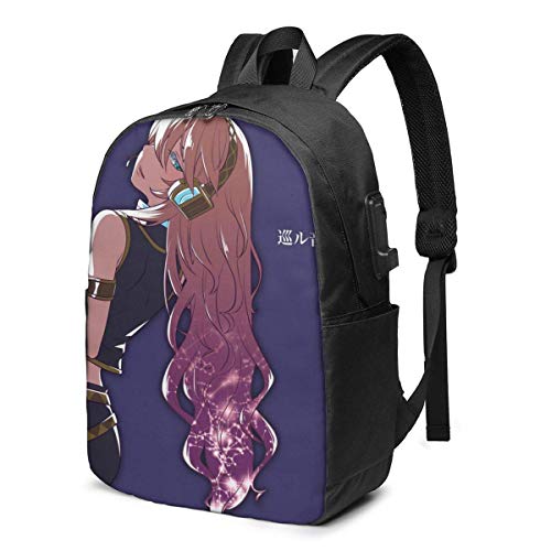 17-Inch Mochila con Puerto USB Mochilas Escolares Anime Vocaloid Hatsune Miku Music Backpack for Any Travel and Sport,9,One Size