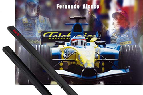 1art1 Formula 1 Póster (91x61 cm) Fernando Alonso Coche De Carreras Y 1 Lote De 2 Varillas Negras