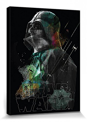 1art1 Star Wars - Rogue One, Darth Vader Lines Cuadro, Lienzo Montado sobre Bastidor (80 x 60cm)