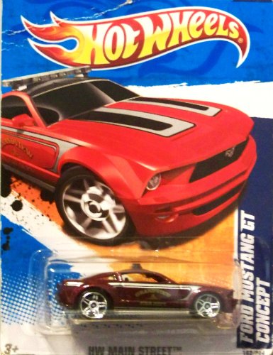 2011 Hot Wheels FORD MUSTANG GT CONCEPT HW MAIN STREET 2 of 10, #162 dark red maroon grandview fire dept by Mattel