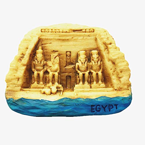 3D Templo de Abu Simbel Egipto recuerdo nevera imán, hogar y cocina decoración polyresin artesanía, Templo de Abu Simbel Egipto nevera imán pegatina