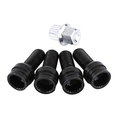 4 piezas Tornillos M14 * 1.5MM para Llantas, Juego de Tornillos y Antirrobo con Llave 4 piezas Tornillos M14 * 1.5MM para Llantas, Juego de Tornillos y Antirrobo con Llave