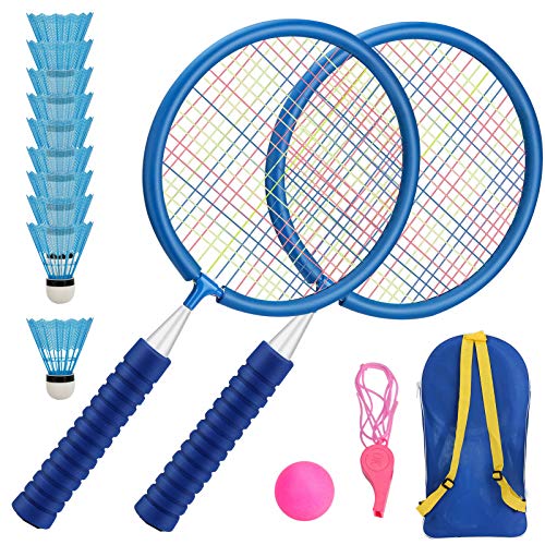 Aceshop Raquetas Badminton Niños Raquetero Tenis Racket Raqueta de Juguete Deportivo Bádminton Playa al Aire Libre (Azul)
