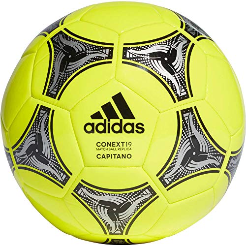 adidas Conext 19 Capitano Ball Balón de Fútbol, Unisex, Amarillo (Solar Yellow/Black/Silver Metallic), 5