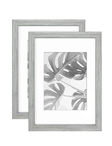 Afuly - Marco de fotos (tamaño A4, 15 x 20 cm, madera), color gris