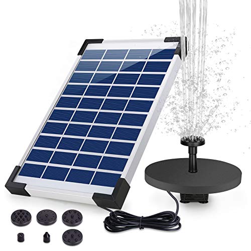 AISITIN Fuente Solar Bomba, 5.5W Fuente de Jardín Solar, Batería Incorporada, Caudal 500 L/H, con 6 Boquillas y Tabla Flotante para Pequeño Estanque, Baño de Aves, Fish Tank y Decoración del Jardín AISITIN Fuente Solar Bomba, 5.5W Fuente de Jardín Solar, Batería Incorporada, Caudal 500 L/H, con 6 Boquillas y Tabla Flotante para Pequeño Estanque, Baño de Aves, Fish Tank y Decoración del Jardín