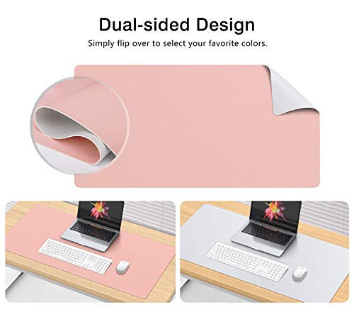 Alfombrilla Ratón Escritorio Grande 800x400x2mm Antideslizante e Impermeable Cuero PU Ideal para Portátil, Teclado, Gaming Hogar y Oficina Ultra Delgada Doble Cara-rosa y blanco Alfombrilla Ratón Escritorio Grande 800x400x2mm Antideslizante e Impermeable Cuero PU Ideal para Portátil, Teclado, Gaming Hogar y Oficina Ultra Delgada Doble Cara-rosa y blanco