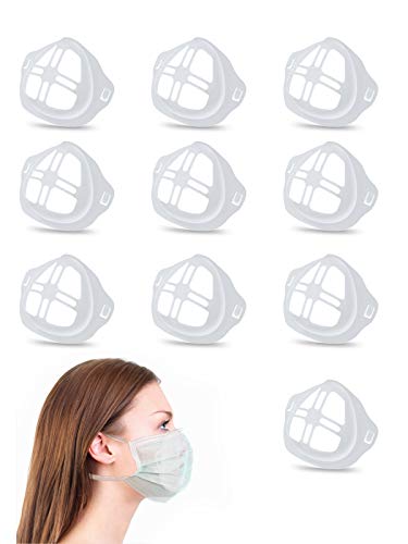 Anka Soporte facial 3D Soporte para Máscara silicona, Soporte 3D para mascarilla Marco de soporte Interno Facial De Silicona Lavable Reutilizable, Adecuado para hombres y mujeres adultos 10pcs