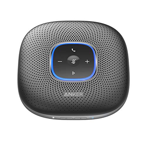 Anker PowerConf - Altavoz Bluetooth para conferencias con 6 micrófonos Integrados, grabación de Sonido Mejorada, batería de 24 Unidades, conectividad USB-C, para Oficina en casa (Negro)