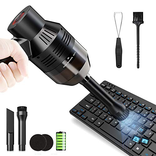 Aspirador inalámbrico para teclado, potente Sog, USB, limpiador de teclado (veneno: llave removedor + cepillo), 1000 Pa Mini polvo set de limpieza para teclado, pelo de mascotas, ordenador portátil