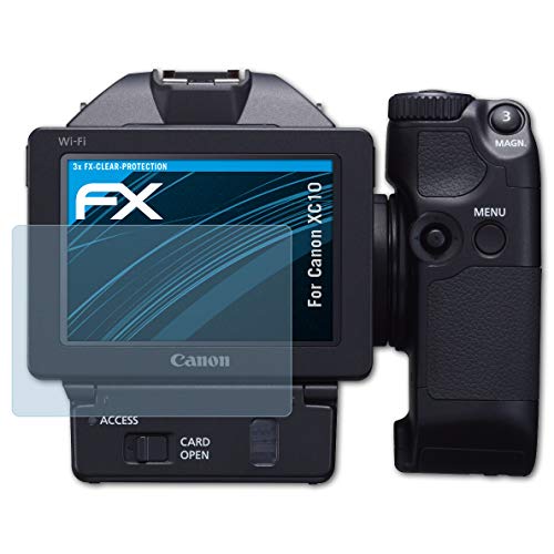 atFoliX Lámina Protectora de Pantalla Compatible con Canon XC10 Película Protectora, Ultra Transparente FX Lámina Protectora (3X)