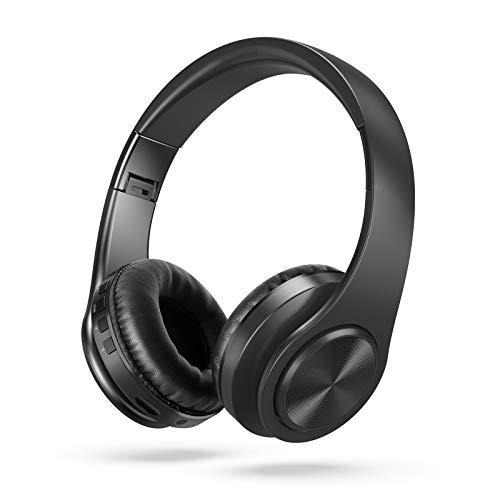 Auriculares inalámbricos para TV, Jelly Comb Auriculares estéreo, recargables con transmisor para TV / Radio / PC / teléfono, alcance 30M, conexión óptica, AUX de 3,5 mm, salida de audio RCA, negro