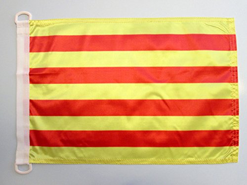 AZ FLAG Bandera Nautica de CATALUÑA 45x30cm - Pabellón de conveniencia CATALANA - Catalunya 30 x 45 cm Anillos