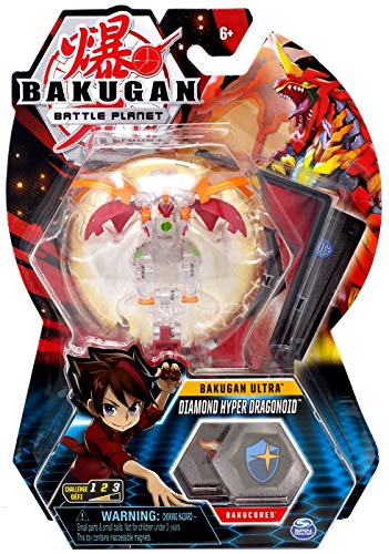 Bakugan Battle Planet Ultra Diamond Hyper Dragonoid Figura coleccionable transformadora de 7,62 cm