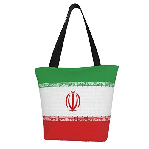 Banderas de la compra reutilizables de la bandera de Irán bolsas de la compra bolsas plegables bolsas de comestibles bolsas de tela ripstop de peso ligero resistente lavable a máquina poliéster