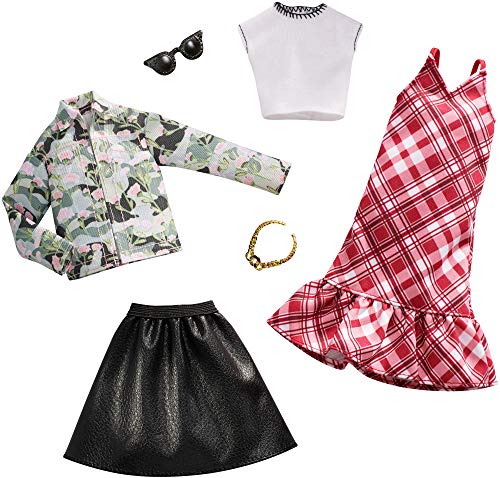 Barbie Fashionistas - Ropa de Barbie con 2 conjuntos completos, ropa y accesorios para muñecas (Mattel FXJ60) Barbie Fashionistas - Ropa de Barbie con 2 conjuntos completos, ropa y accesorios para muñecas (Mattel FXJ60)