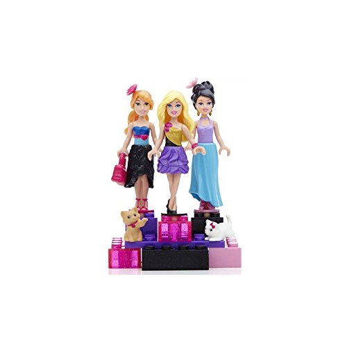 Barbie - Mini muñecas, Caja de 3 Piezas, 20 x 20 x 4 cm (Mega Bloks)