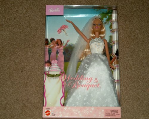 Barbie Wedding Bouquet 2003 Edition Doll with White Wedding Dress with Cake