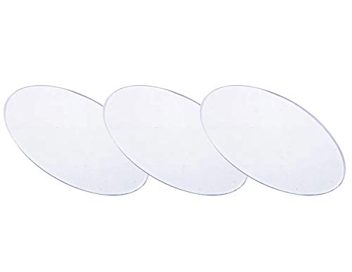 Base ovalada de plástico transparente (poliestireno) - 14cm x 8cm x 0.2cm - Ideal para soporte de maquetas, figuras, manualidades, etc.… (14x8, 3 unidades))
