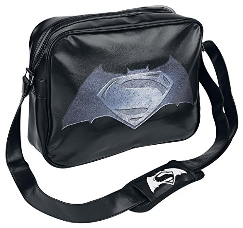 Batman v Superman Steel Print Logo Bolso Bandolera Negro, 60% PVC, 40% Poliester,