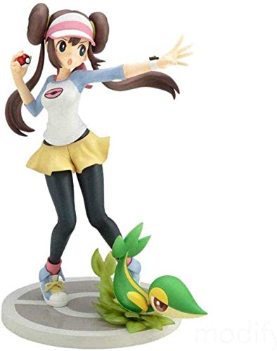 Bck 7.1 Pulgadas Regalo para niños Anime Modelo Pokemon: Pink and Snivy Personaje Animado Modelo PVC Figura Decoración del hogar Modelo para Interior, Restaurante, Habitación para niños, Oficina
