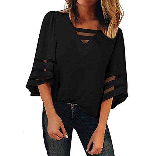 Berimaterry Blusa de Fiesta de Mujer Elegantes Camisa de Verano Mujer Corto Camiseta de Manga Corta con Estampado de Mangas Cortas para Mujeres en Verano Tops Blusa t Shirt Camiseta con Cruceta