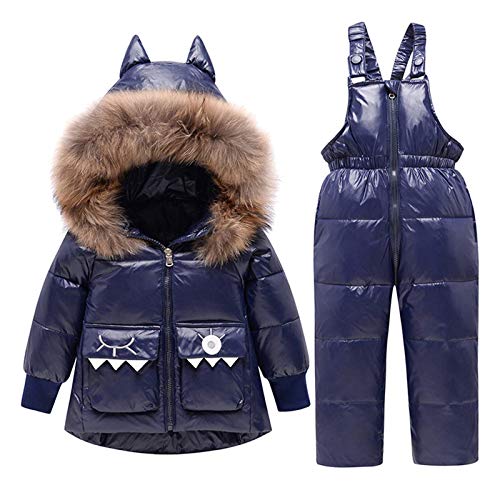 Bestgift Conjunto de 2 piezas de traje de nieve para niños con chaqueta y babero de nieve